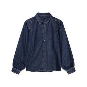 Blusa de Moda para Mujer, Camisa de Mezclilla de Alta Calidad, Manga Larga, Transpirable, de Algodón, Ropa Casual para Mujer - Product Image 6