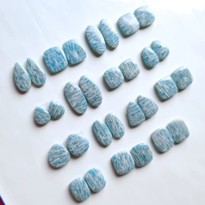 Paire de cabochons en amazonite de qualité supérieure, pierres précieuses brutes de qualité exceptionnelle, lot de cabochons pour la fabrication de bijoux, prêt à la vente - Product Image 2