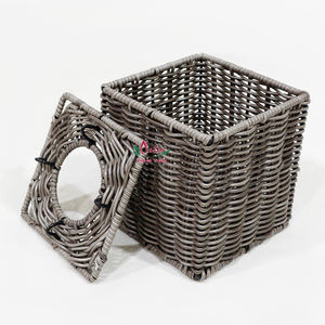 Caja de pañuelos ecológica hecha a mano de junco marino y jacinto de agua, artesanía natural para el hogar y la oficina, Vietnam Artex Dong Thap - Product Image 1