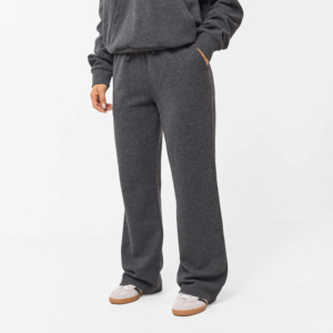Ensemble pantalon et sweat à capuche imprimé streetwear d'hiver pour femme, coupe oversize, gris anthracite, 100 % coton, écologique, longueur intégrale - Product Image 4