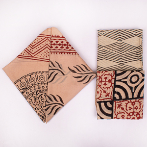 Craftjaipur Handmade Cotton Collection Bandanas for Adults Block Printed Eco Friendly Handkerchief <b>Square</b> <b>Scarf</b> Accessories - Product Image 3