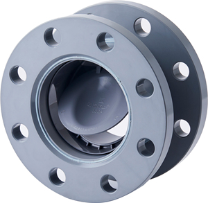 Vanne à opercule industrielle en PVC à bride de type sortie, anti-refoulement JIS 6K, 150A, pour la prévention du reflux des inondations KVI-030-150-OUT - Product Image 1