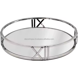 Plateau de service en aluminium de conception faite à la main de qualité supérieure pièce unique avec plateau plaqué couleur argent de qualité supérieure à très bon prix - Product Image 3