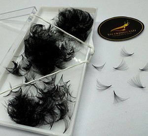 Extensions de cils en cheveux synthétiques de haute qualité pour fournisseurs, volume 10D/14D/16D/20D, naturelles, longues, super noires, base fine mate - Product Image 4