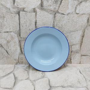 Platos de Esmalte Rosa con Borde Azul para Restaurantes, Aptos para Alimentos, Reutilizables, con Logotipo Personalizado, Platos de Metal Esmaltado, Gran Venta - Product Image 6
