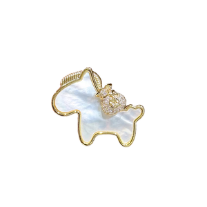 Broche Émail Premium Artistique Exquise Nouveauté 2026, Motif Sac d'Argent Mignon, Cheval Porte-Bonheur et Richesse, Style Dessin Animé Simple, pour Sacs - Product Image 5