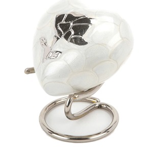 White Heart Shaped Pet Cremation <b>Urn</b> with Gold Paw Prints Decorative <b>Small</b> Keepsake Heart Funeral <b>Urn</b> <b>For</b> <b>Human</b> <b>Ashes</b> - Product Image 2