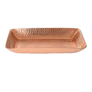 Bandeja Decorativa Ovalada de Cobre con Diseño Antiguo Arrugado para Servir Comida en la Mesa - Product Image 4