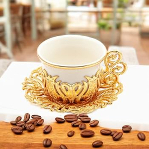 Awesome design Metal Tea Coffee <b>Cup</b> and <b>Saucer</b> in Brass Gold Finished Best Quality Tabletop Serving Tea <b>Cup</b> and <b>Saucer</b> - Product Image 5