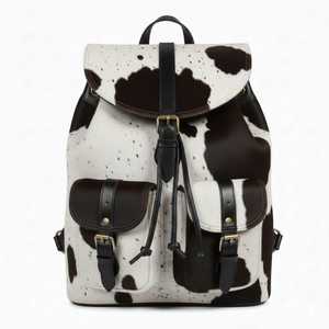 Mochilas de Cuero 100% Genuino con Pelo, Antirrobo, Impermeables, Hechas a Mano, Suaves, Capacidad de 36-40L, Unisex, para Viajes al Aire Libre - Product Image 1