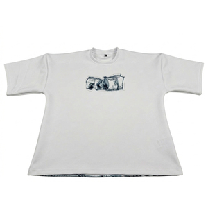 บริการ OEM ODM ที่ดีที่สุด ผู้จัดจำหน่ายที่เชื่อถือได้ เสื้อยืดสตรีทแวร์ทรงหลวมพิมพ์ลายธนบัตรดอลลาร์แบบสั่งทำ แขนสั้น รุ่นใหม่ล่าสุด - Product Image 1