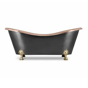 European Style Freestanding Portable Bathtub Luxury <b>Black</b> <b>Polished</b> Copper Oval Shaped Handmade Modern Design Whirlpool Massage - Product Image 3