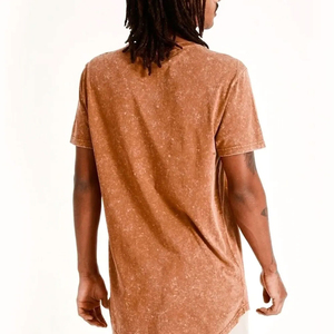 T-shirt Homme Oversize Marron 100% Coton à Manches Courtes Col Rond Décontracté Couleur Unie Tricoté Respirant Écologique Séchage Rapide - Product Image 4