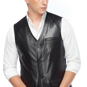 Gilets en cuir PU pour hommes, veste sans manches 100 % cuir véritable, gilets pour hommes – Produit fiable et très demandé - Product Image 3