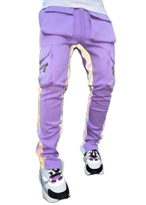 Pantalones Deportivos Personalizados para Hombre, Estilo Flare, 100% Algodón, con Rayas Laterales Negras - Product Image 2