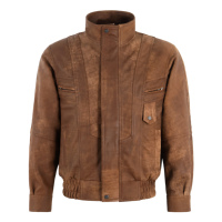 Blouson Bomber Homme en Cuir Buff 100% Véritable Personnalisé, Fermeture Éclair YKK, Doublure Polyester, Multi-Poches, Vente en Gros Fabricant