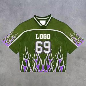 Camisetas de Fútbol Personalizadas de Estilo Urbano, Corte Recortado, Sublimación Personalizada, Inspiración Vintage, Malla Oversize - Product Image 4