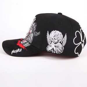 Unisex Snapback <b>Cap</b> <b>Black</b> 6 Panel <b>Baseball</b> Hat Skull Embroidery Street Style Casual Headwear <b>Baseball</b> <b>Caps</b> Unisex <b>Baseball</b> <b>Cap</b> - Product Image 3