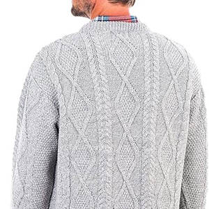 Pull en tricot décontracté pour homme de haute qualité avec logo frontal, 100 % coton et laine, style moderne, vêtement tendance - Product Image 6