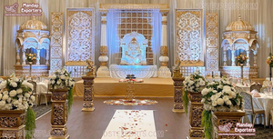 เวทีกระจกสุดอลังการสำหรับงานแต่งงานแบบอินเดีย ดีไซน์ใหม่ล่าสุด งานแต่งงานแบบมันดาปกระจก ดีไซน์ใหม่ล่าสุดสำหรับงานแต่งงานกลางคืน - Product Image 6