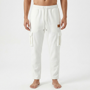 Custom Luxury Blank Men Cargo Sweatpants Comfort <b>Drawstring</b> Elastic Waist Casual Joggers Fleece Thick Cargo Pants <b>Trouser</b> - Product Image 1