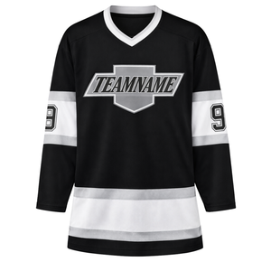 Jersey de Hockey sobre Hielo Negro Premium, Manga Larga, Transpirable, Uniforme Deportivo para Equipo, Ropa Deportiva para Práctica y Entrenamiento para Adultos - Product Image 2