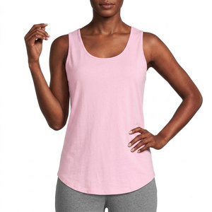 Loose Fit Sleeveless Tank <b>Top</b> Scoop Neck Curved Hem Soft Jersey Casual Active Wear Breathable Custom OEM Wholesale Manufacturer - Product Image 1