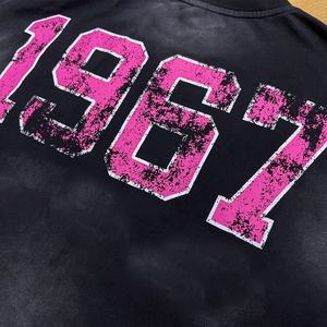 High Quality Vintage Heavyweight Cotton <b>Patchwork</b> T-<b>Shirt</b> Sunfaded Acid Washed Screen Printing Oversized Custom Men's T <b>Shirt</b> - Product Image 4