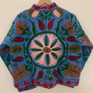 Velvet Suzani <b>Jacket</b> With Pocket Women Wear Winter <b>Jackets</b> Colorful Indian <b>Kantha</b> Work <b>Jacket</b> Traditional Suzani <b>Jacket</b> - Product Image 1