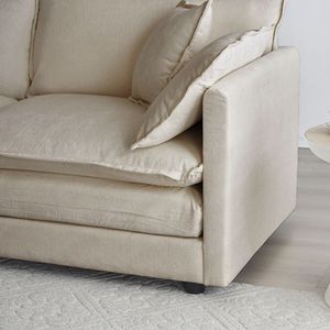 Solution pour petits espaces : Canapé deux places en chenille avec ottoman et repose-pieds, sectionnel en L pour une assise confortable - Product Image 3