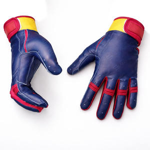 Nouveau manchette courte taille adulte gants de Baseball nouveau schéma de couleurs bleu marine jaune et marron combinaison de couleurs gants de frappeur de Baseball - Product Image 5