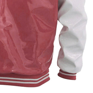 Chaqueta Bomber Unisex de Cuero PVC Estilo Universitario con Cuello Alto y Logotipo Frontal Personalizable, Estilo Urbano - Product Image 6