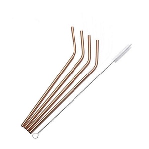 Pailles réutilisables en cuivre pour boissons, adaptées aux smoothies, jus, café glacé et boissons rafraîchissantes - Product Image 4