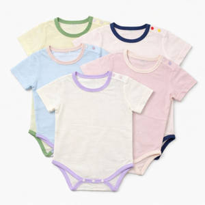 JALBEBE Body Neonato Traspirante in Tessuto a Maniche Corte con Chiusura a Bottoni in Morbido Cotone, All'ingrosso, Unisex, Estivo - Product Image 1