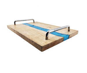 ถาดเสิร์ฟไม้มะม่วงทรงสี่เหลี่ยมผืนผ้าสำหรับห้องครัวและร้านอาหารงานฝีมือคุณภาพดีไซน์เรซินอีพ็อกซี่ริเวอร์ - Product Image 2