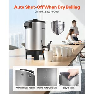 Machine à café commerciale automatique à infusion rapide de 30 tasses (152 oz) avec distributeur de boissons chaudes et robinet anti-goutte 1090W pour le service du thé - Product Image 6