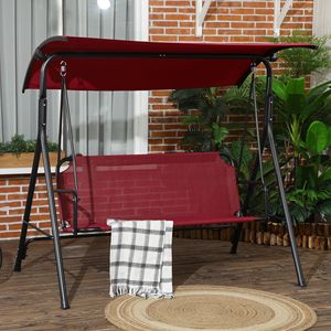 "3-Person Porch Swing with Stand Patio Swing for Comfortable Outdoor Seating Adjustable Tilt Canopy Bench Style" - Product Image 2