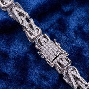 Joyería Hip Hop de lujo, collar de cadena con diamantes de moissanita VVS y plata 925 para hombre - Product Image 4