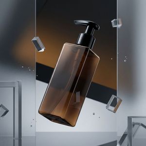 Square PET Plastic 500ml Amber Lotion <b>Pump</b> <b>Bottle</b> for Shampoo Body Wash Packaging, Custom Logo OEM ODM, Vietnam Factory - Product Image 2