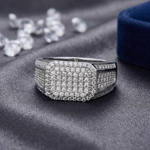 Anillo de Compromiso de Diamante Ovalado Moissanite VVS1, Anillo de Boda de Plata de Ley S925 para Hombre, Anillo de Joyería con Diamantes - Product Image 1
