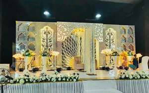 Beautiful <b>Backdrop</b> <b>Frame</b> With Mirror Work For Wedding Decor Setup for Outdoor Weddings - Product Image 3