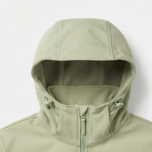 Chaqueta Cortavientos con Capucha para Hombre, Color Verde Claro, Cierre Completo, Estilo Casual, Corte Regular, Color Sólido, Material de Poliéster, para Otoño - Product Image 5