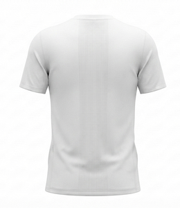 Men's <b>White</b> Short Sleeve O-Neck Knitted T-Shirt Regular Fit Solid Color Casual Style 100% Cotton Jersey Fabric - Product Image 2