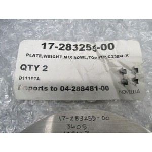2 Novellus 17-283255-00 Placa, Peso, Tazón Mezclador - Equipo y Piezas de Semiconductores de Confianza de Tradicción Global - Product Image 1