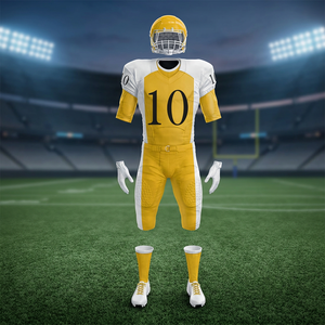 Ensemble d'uniformes de football américain personnalisés très demandés, haute qualité, 100 % polyester, manches courtes, grandes tailles, vêtements de sport et d'entraînement - Product Image 5