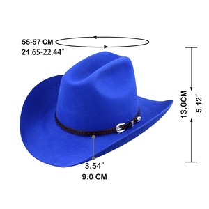Personalized Classic Leather Cowboy Fedora Felt <b>Hat</b> with Customized Logo Unisex Adult Outdoor <b>Hat</b> - Product Image 5