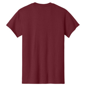 Camiseta de Manga Corta con Cuello Redondo, 100% Algodón, Serigrafía, Letra Bordada en la Parte Delantera, Corte Holgado Formal, Color Granate, Unisex - Product Image 4