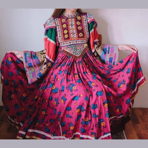 Vestido Casual Afgano para Mujer, Hecho a Mano, con Lentejuelas Bordadas, Detalle de Botones, Ajuste Natural y Cómodo, para Uso Diario - Product Image 4
