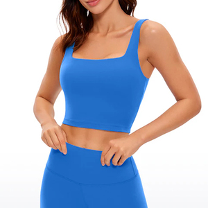 Female Sports Bra <b>square</b> neck Back <b>Adjustable</b> Straps Plus Size High Support Seamless - Product Image 2