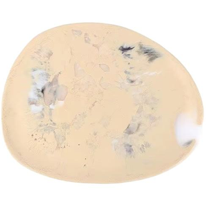 resin serving platter sandy pearl beige plate handmade decorative tray organic shape cheese platter <b>dessert</b> server tableware - Product Image 5